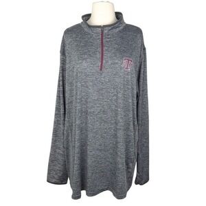 NWOT Texas A&M Colosseum Gray Heather 1/4 Zip Athletic Sports Shirt- Men's‎ XXL